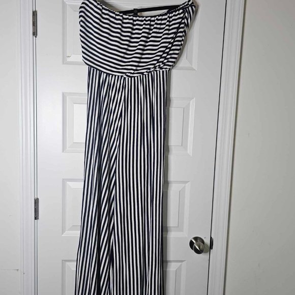 BLOOMING ROSE BLACK AND WHITE STRIPE DRESS ROSE - Picture 6 of 6